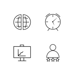 business simple outlined icons set