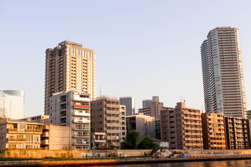 Fototapeta na wymiar Landscape view of Cityscape sumida river viewpoint in tokyo