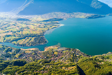 Vista aerea panoramica dell'Alto Lario  - Lago di Como (IT) 