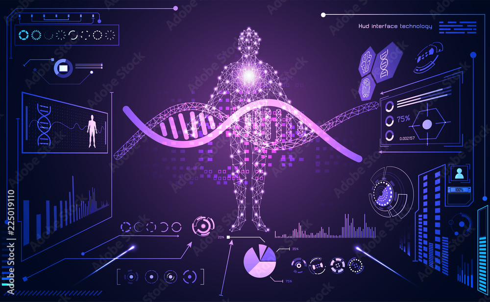 Poster abstract technology ui futuristic concept hud interface hologram elements of digital data chart, com