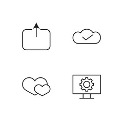 business simple outlined icons set