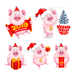 Cartoon pigs set