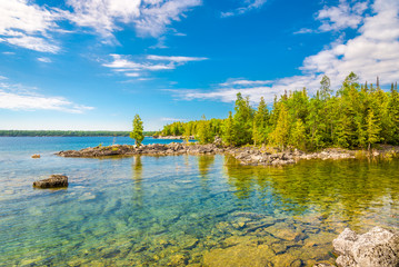 View at the nature of Bruce Peninsula National Park near Dunks Point, Tobermory - Canada
