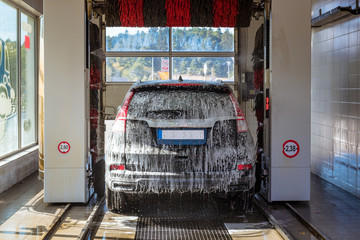 Automatic brush car wash.