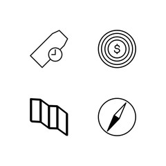 business simple outlined icons set