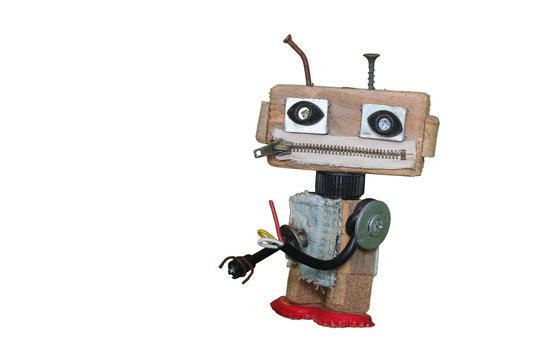 Robot character, homemade toy.