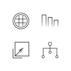 business simple outlined icons set