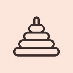 Pyramid Toy Minimalistic Flat Line Circle Solid Stroke Icon Pictogram Symbol