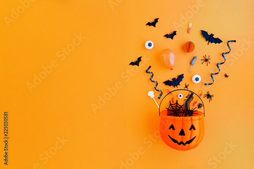 Pumpkin with Halloween objects
