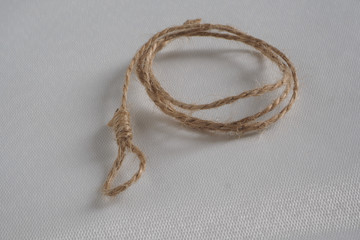 tiny brown noose on a white background