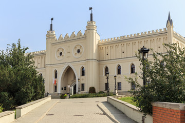 Fototapeta na wymiar Castle in Lublin, view from Zamkowa street and Old Town. 