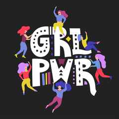 Small women with big letters 