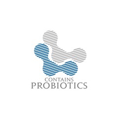 Probiotics logo. Bacteria logo. Concept of healthy nutrition ingredient for therapeutic purposes. Simple flat style trend modern logotype graphic design isolated