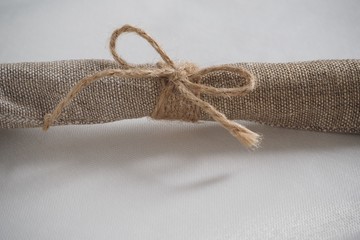 bow knot, jute twine, sackcloth