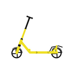 Yellow kick scooter.