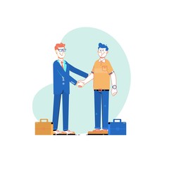 Two businessmen shake hands,Business partnership meeting concept. Vector illustration