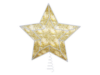 Obraz premium golden christmas star isolated on white background
