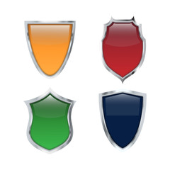 Set of corporate shield vector logo templates. Shiny shield vector logo template design