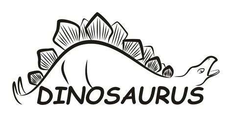 Набросок логотипа с динозавром.