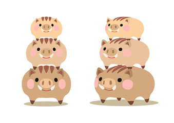 2019年　亥年　年賀状素材