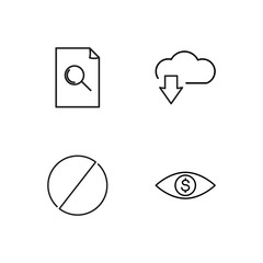 business simple outlined icons set