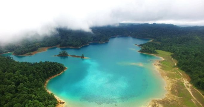 Aerial view of "Montebello Lagoon" in the national park Montebello.