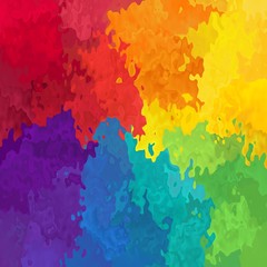 Obraz premium abstract stained pattern texture square background full color spectrum rainbow - modern painting art - watercolor splotch effect