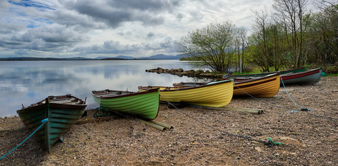 Five Rowing boats Lough Leane Killarney Ireland © Les Scott