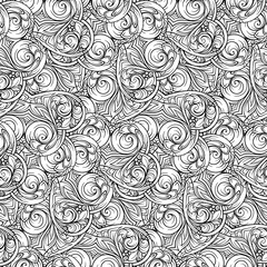 Black and white abstract seamless pattern.