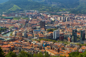 Obraz premium Aerial view of Bilbao city, Spain