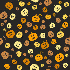 Halloween pumpkins seamless pattern background