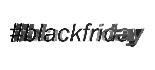 Hashtag black friday isolated on white background