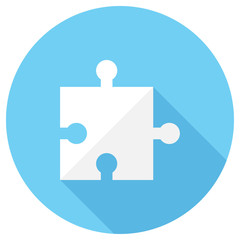 puzzle icon . Flat design style modern vector illustration. Isolated on stylish color background. Flat long shadow icon. Elements in flat design.