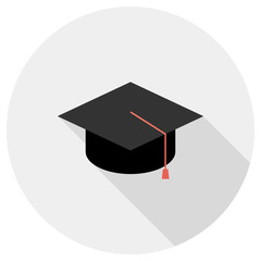 Square academic cap icon. Elements in flat design.