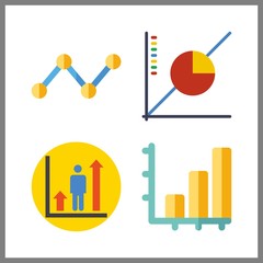 increase icon. bar chart and line graph vector icons in increase set. Use this illustration for increase works.