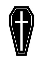 Obraz premium silhouette coffin icon for halloween