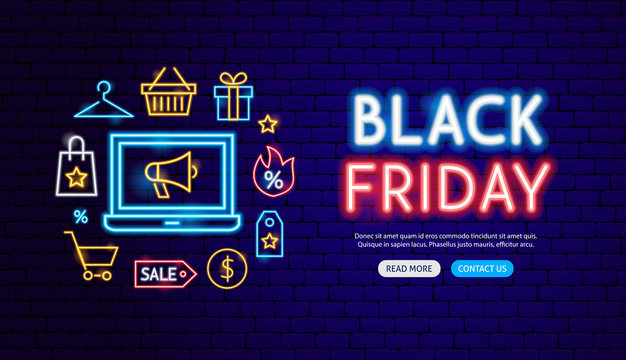 Black Friday Neon Banner Design