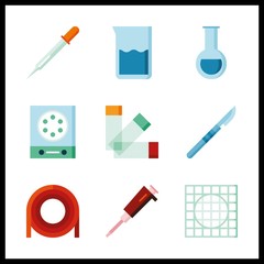 medical icon. laboratory and pipet vector icons in medical set. Use this illustration for medical works.