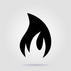 Fire vector icon on a gray background
