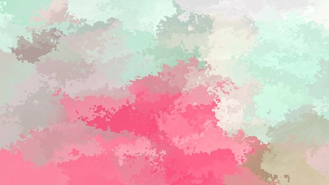 abstract animated stained background seamless loop video - watercolor splotch effect - cute baby pink mint green color