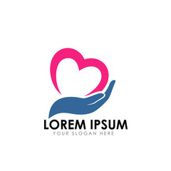 heart care logo design template
