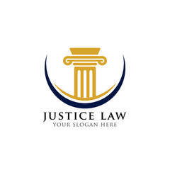 pillar logo design template. justice law and attorney logo design template