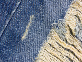 Jeans background. texture torn denim - 225044722