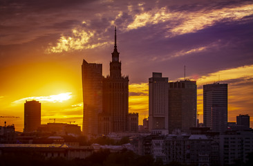 Warszawa zachód słońca