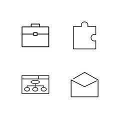 Fototapeta na wymiar business simple outlined icons set