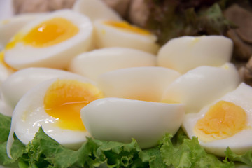  boiled egg and half eggs food menu
