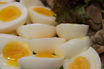  boiled egg and half eggs food menu