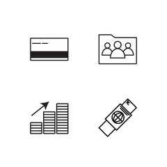 business simple outlined icons set