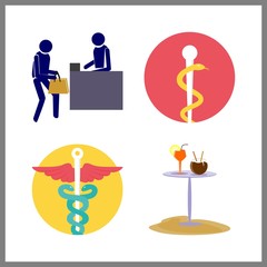 counter icon. reception and pharmacy vector icons in counter set. Use this illustration for counter works.