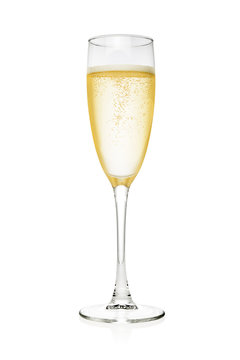 Glass of champagne isolated
